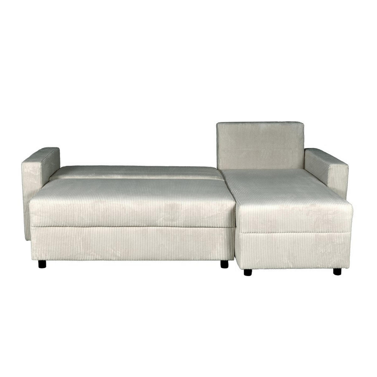 ECKSOFA THEO/ umwandelbar und wendbar, mit Truhe in Cord - Hellgrau - Hellgrau, Textil (145/230cm) - Weber Industries