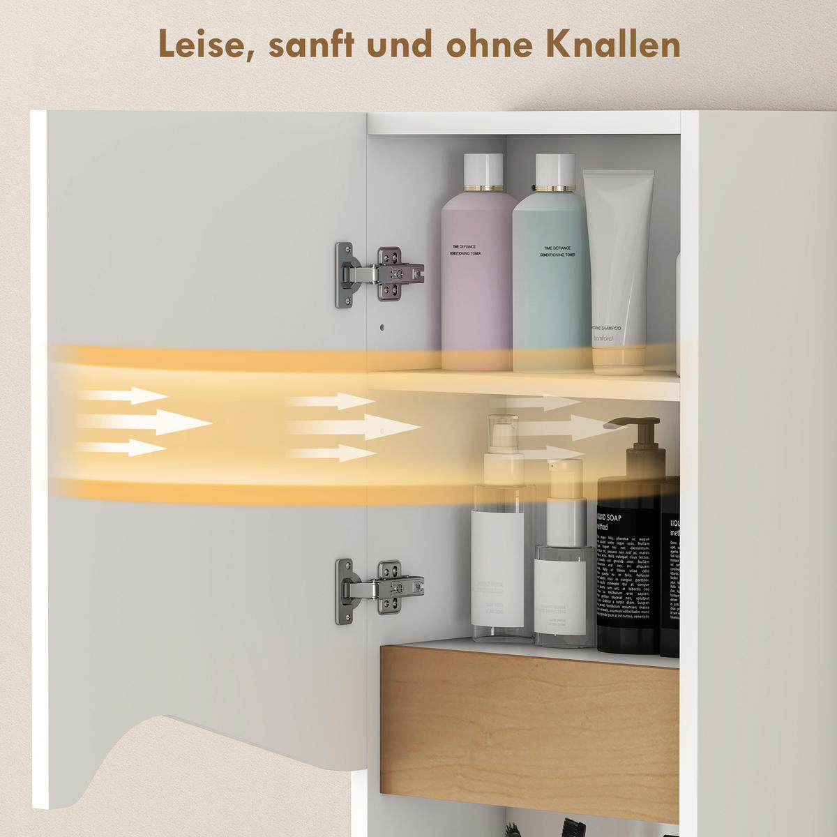 BADEZIMMERSCHRANK Wandschrank mit Soft-Close-Tür und offenem Fach Weiß - Weiß, Holzwerkstoff (17/67/30cm) - HOMCOM
