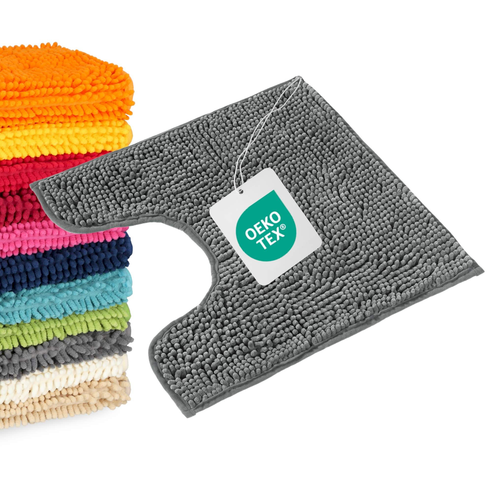 BADEMATTE MIT WC AUSCHNITT PARIS - Grau, Textil (45/45cm) - WohnDirect