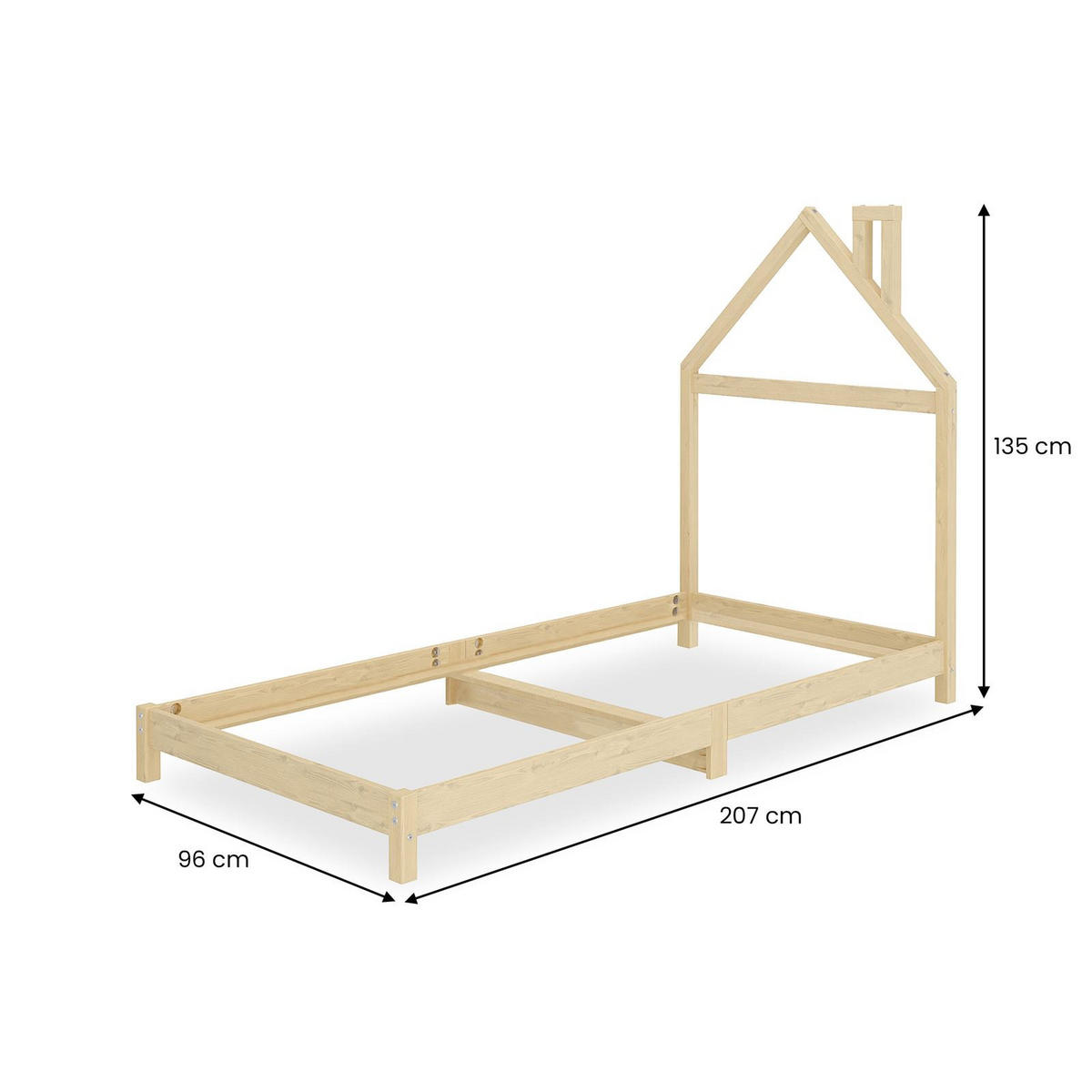 KINDERBETT LIZ 90X200 CM - Naturfarben, Holz (90/200cm) - IDIMEX
