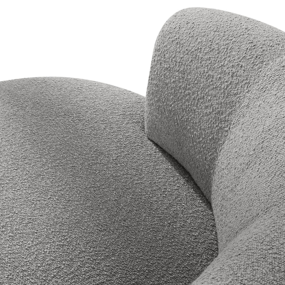DREHSESSEL VIRA, Grau, Bouclé - Schwarz/Grau, Holz/Holzwerkstoff (105/76/100cm) - KONSIMO®