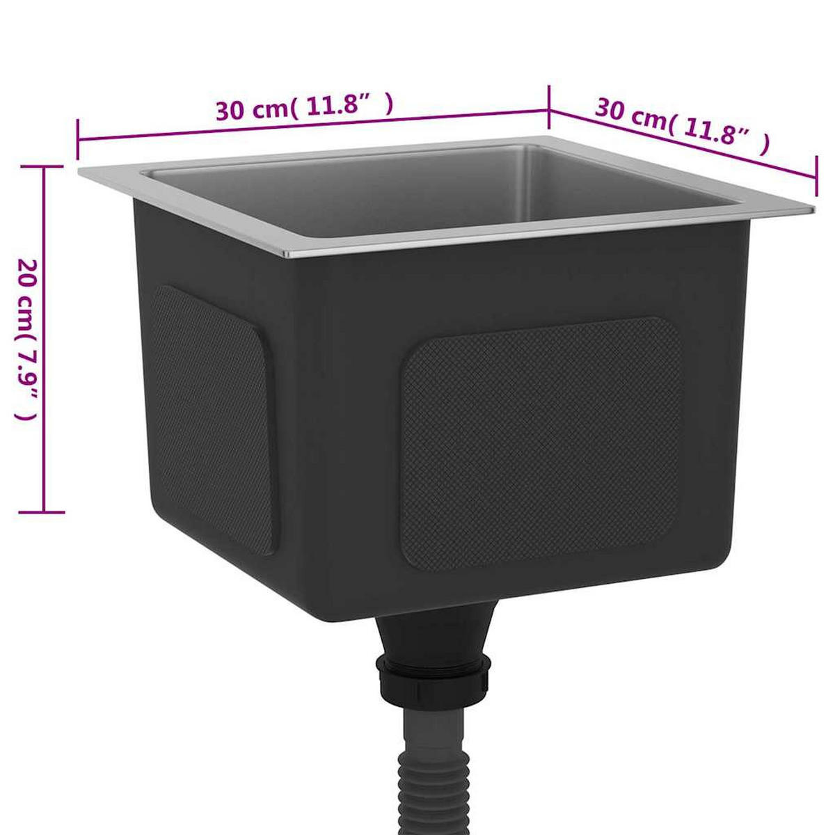 EINBAUSPÜLE Handgemachte Edelstahl - Silberfarben, Metall (30/20/30cm) - vidaXL