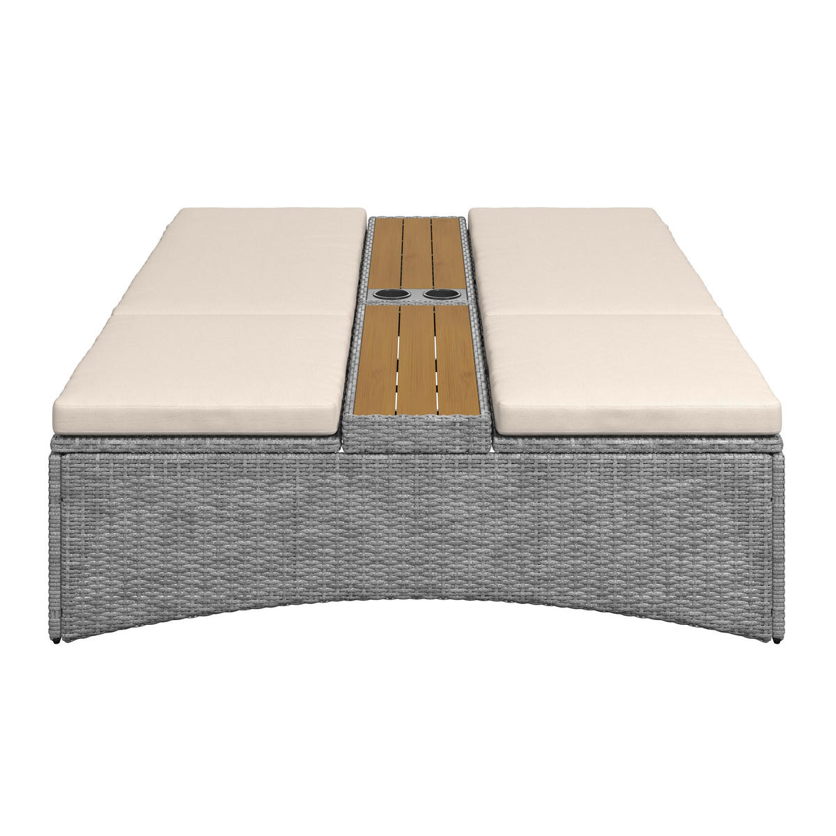 GARTENLIEGE Monero Creme Holz/Metall/Kunststoff - Creme, Holz (1/155/150cm)