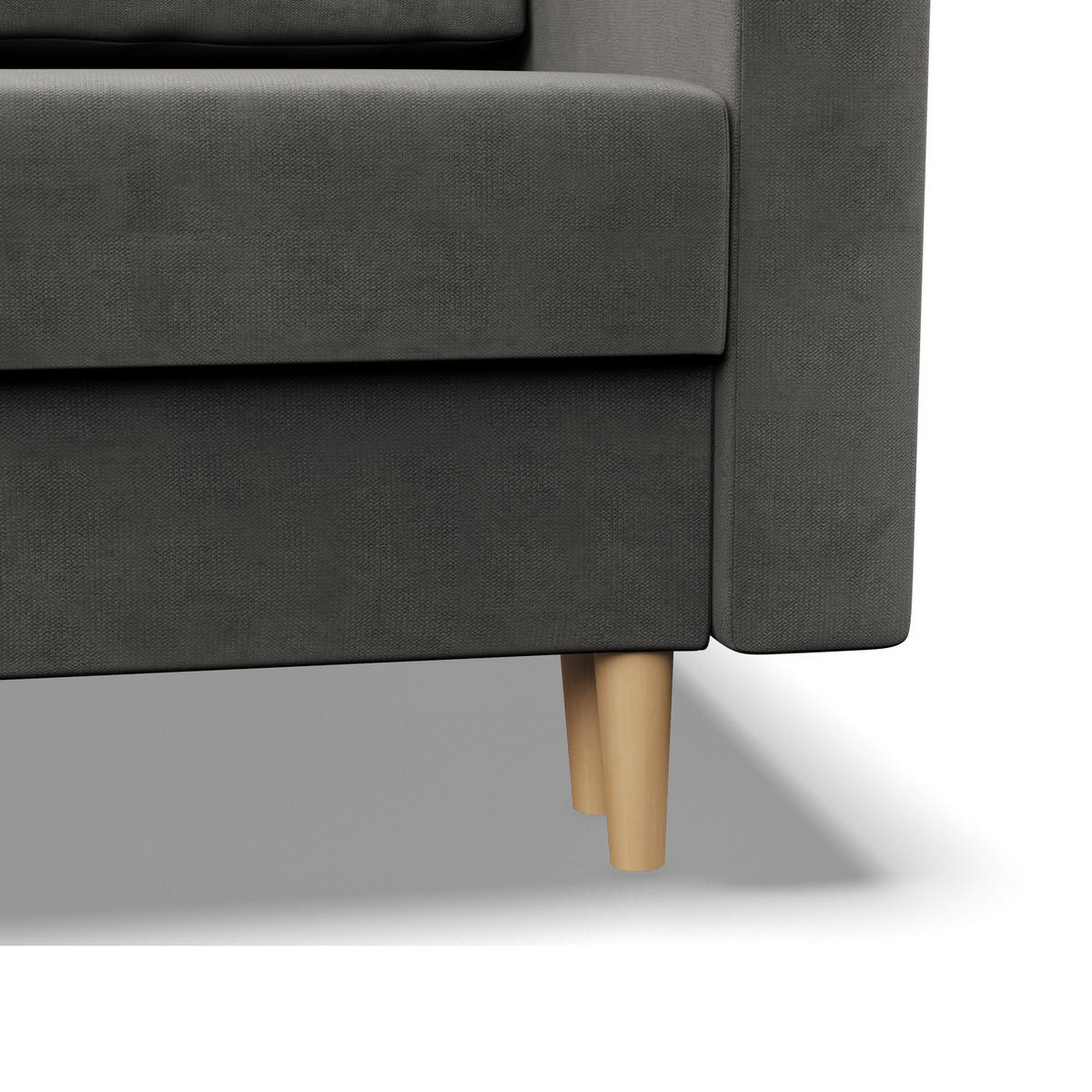 ECKSOFA LINKS MIT SCHLAFFUNKTION BLANK, Hellgrau - Hellgrau, Textil (223/172cm) - Mebligo