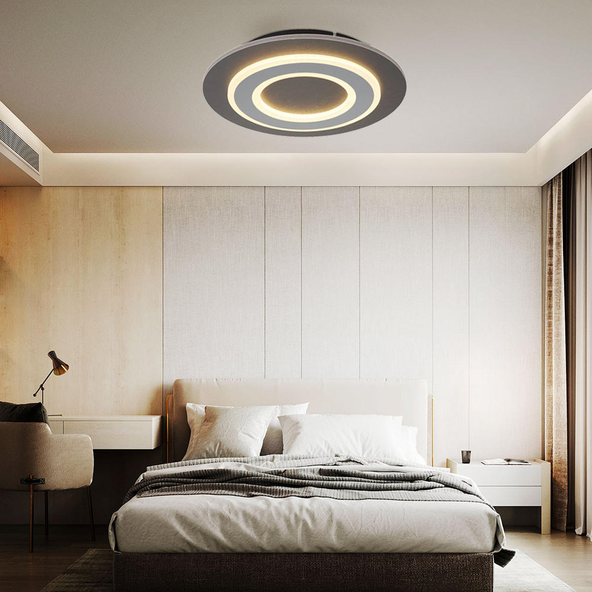 LED DECKENLEUCHTE Jayden Grau Metall - Grau, Metall (32/32/5.5cm) - Globo Lighting