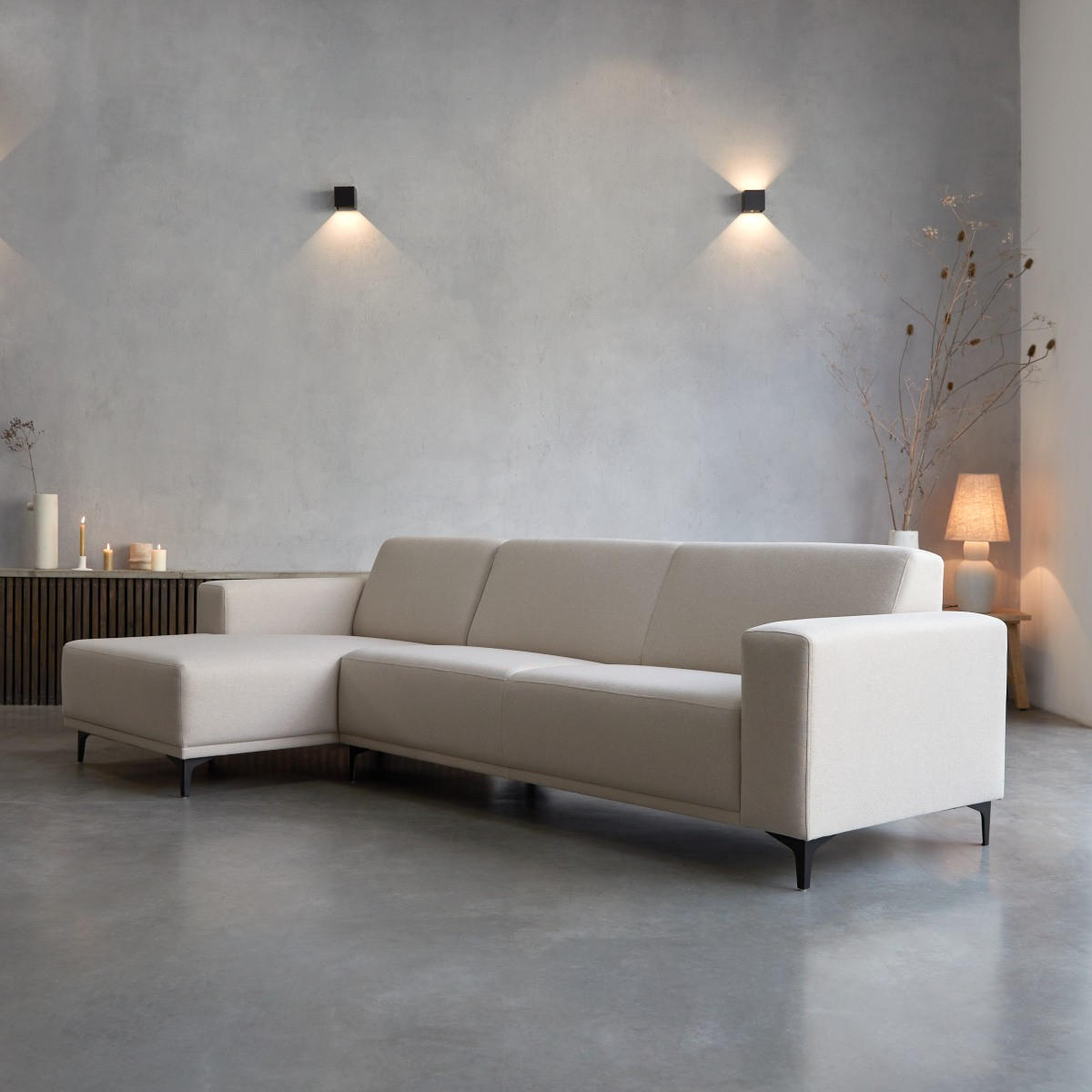 SOFA Lars Beige aus Stoff - Beige, Textil (299/150cm) - Tikamoon