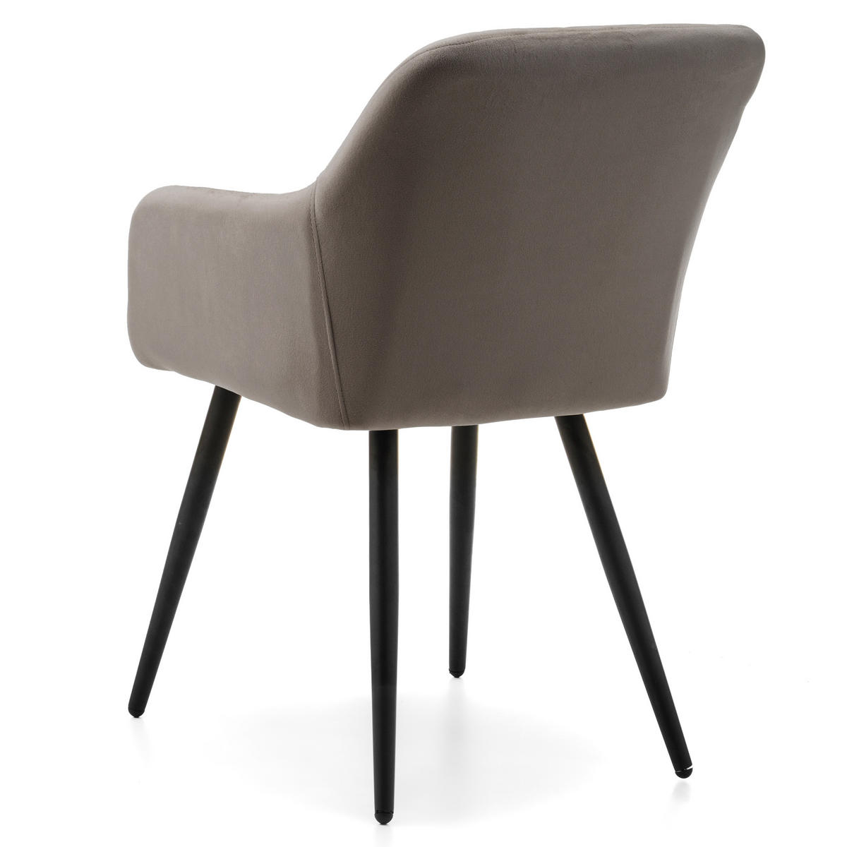 STUHL ORTE gepolstert mit Steppung - dunkelbeige - Samt Velours - Beige/Goldfarben, Textil/Metall (56/85/62cm) - NEW HOME