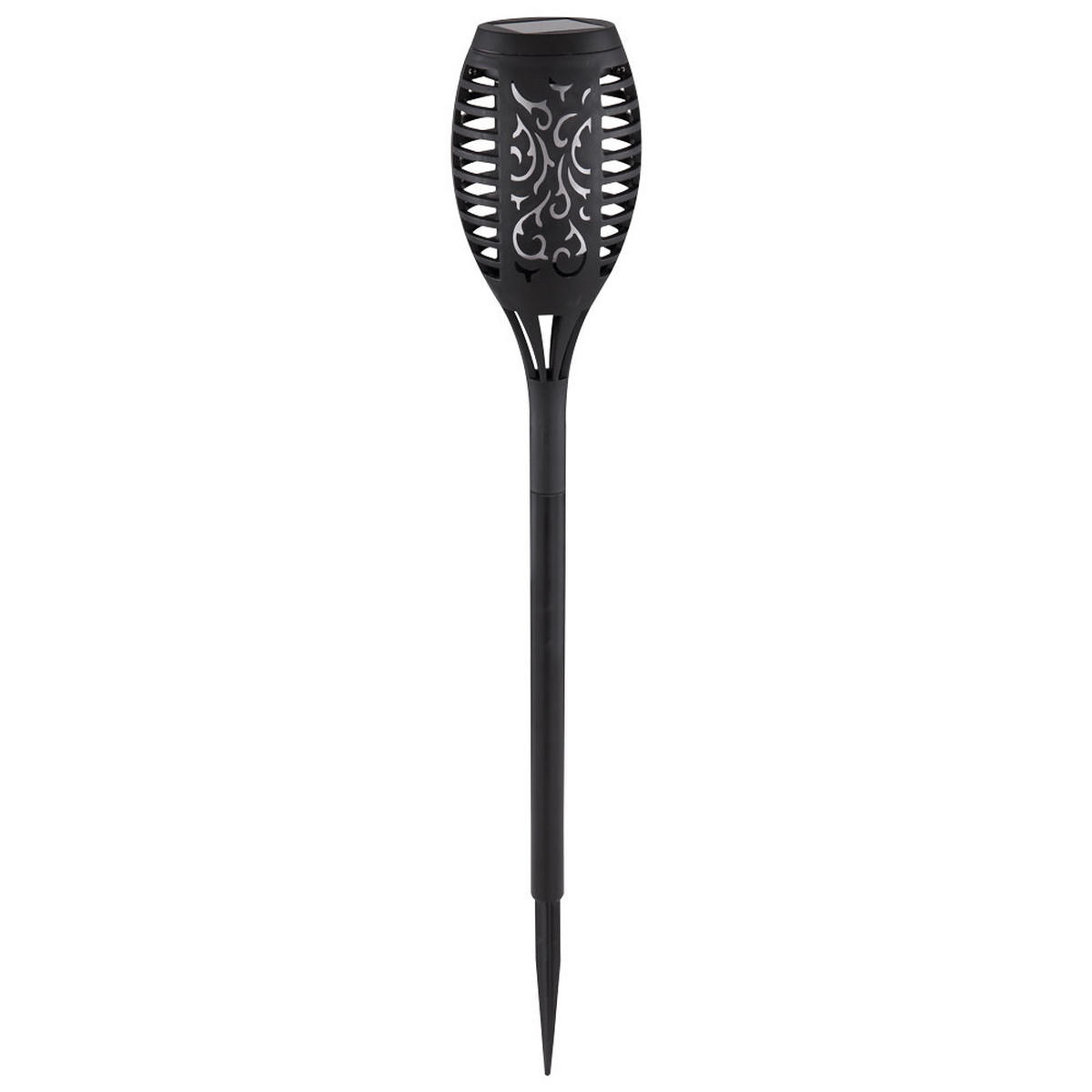 LED AUSSENLEUCHTE Solarleuchten Schwarz Feuereffekt 3er Set - Schwarz, Kunststoff (7.5/7.5/51cm) - Globo Lighting