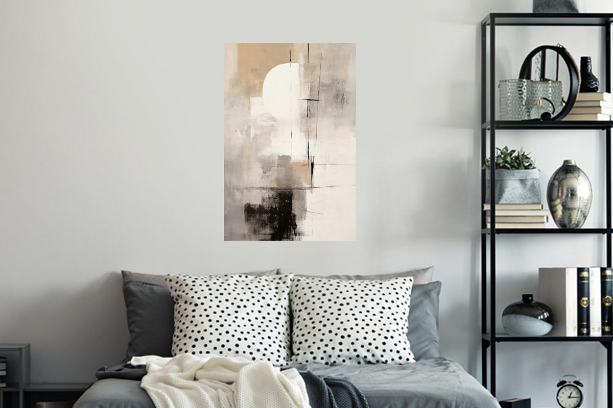 WANDTATTOO Abstrakt - Kunst - Grau 40x60 cm - Hellgrau, Kunststoff (40/60/0.1cm) - MuchoWow