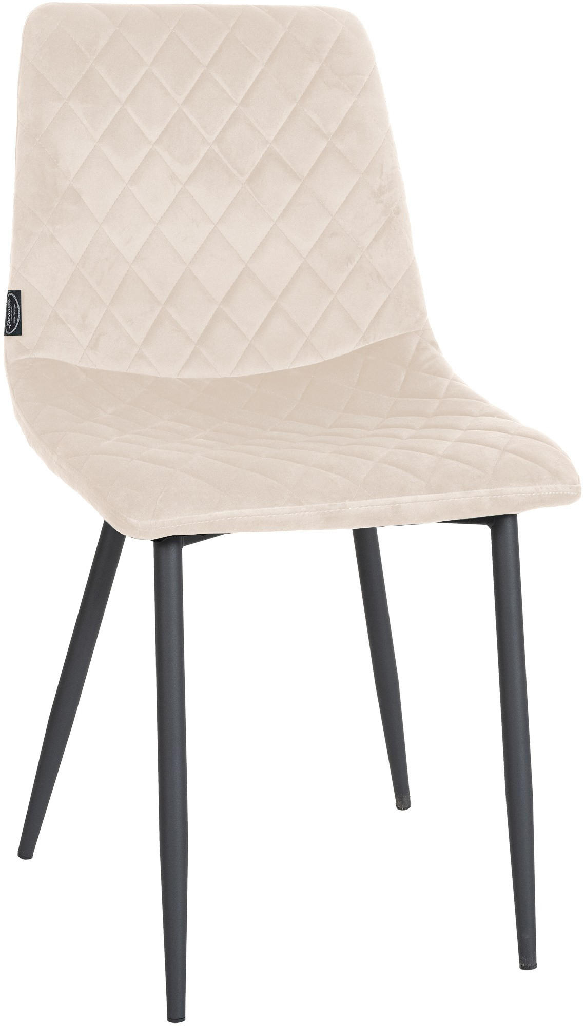 STUHL Samt creme - Creme/Schwarz, Textil/Metall (45/83/57cm) - CLP