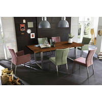 ESSTISCH TOPS&TABLES - Silberfarben/Braun, Holz/Metall (85/160/77cm) - SAM