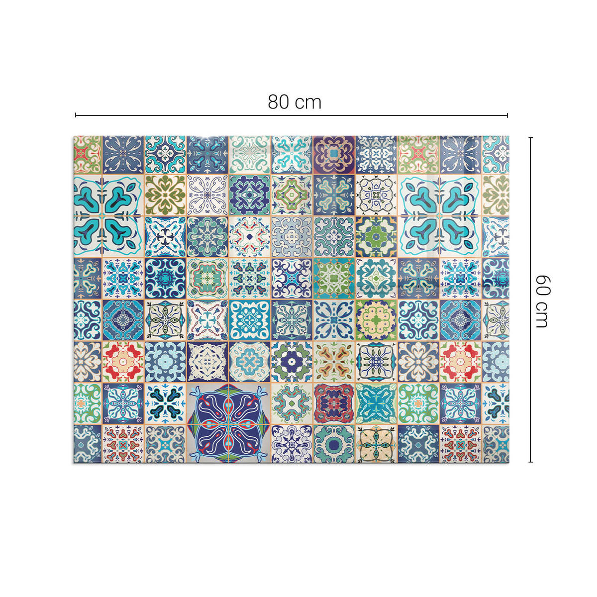 GLASPLATTE für Kamin 80x60 cm - Blau, Glas (80/60/0.4cm) - TULUP