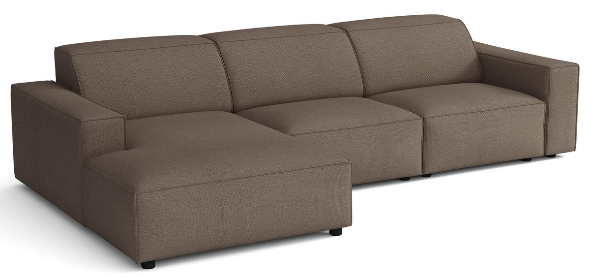 ROHOVÁ pohovka Sellmo, 287 cm - svetlohnedá/čierna, textil/plast (292/166cm) - Selsey