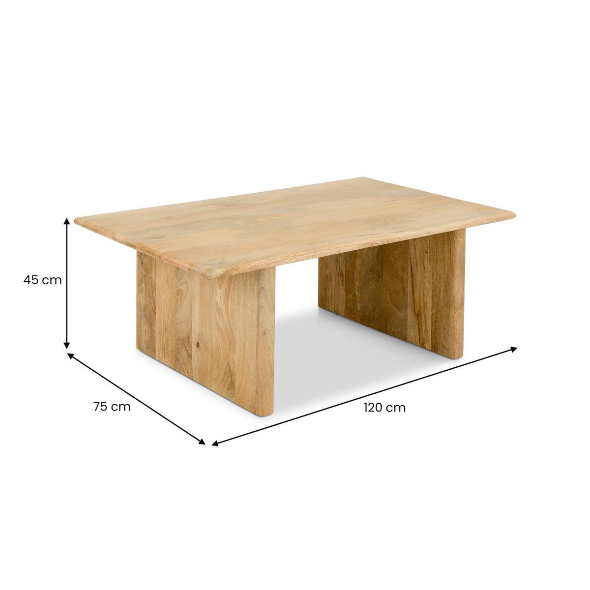 COUCHTISCH DIYA natur - Naturfarben, Holz (75/120/46cm) - IDIMEX