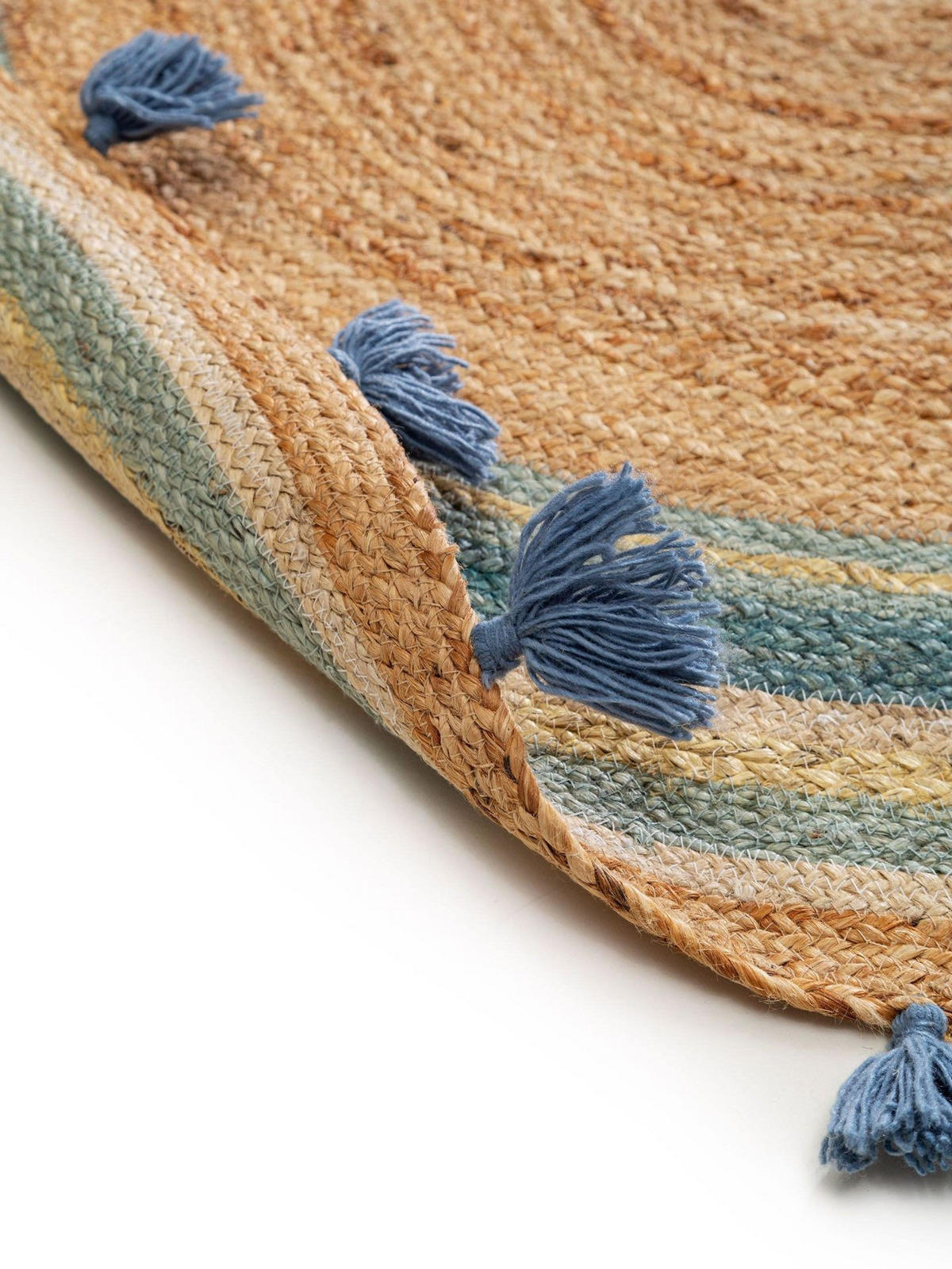 DĚTSKÝ koberec Lovis Tyrkysová ø 115 cm kulatý - tyrkysová, textil/přírodní materiály (115/1cm) - KUNSTLOFT