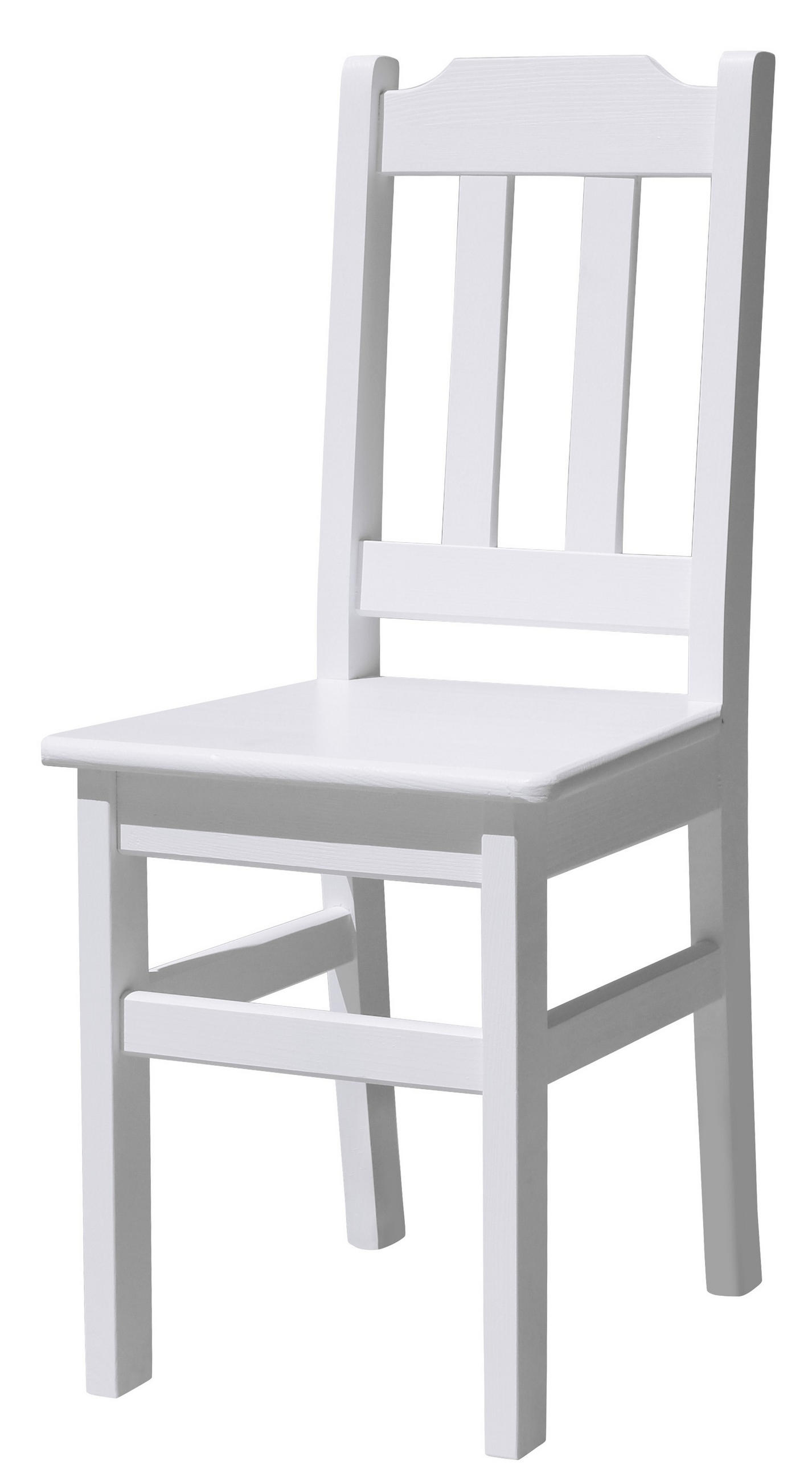 HOLZSTUHL Massiv Kiefer Holz, Weiss, 90 x 36 x 39 cm - Weiß, Holz (39/90/36cm) - Koma