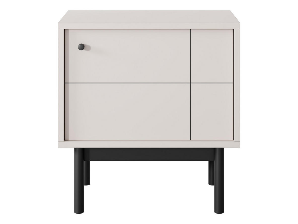 NACHTTISCH: Kaschmir, schwarze Beine, 53,5 cm x 56,6 cm x 39 cm - Kaschmir, Holzwerkstoff (53.5/56.6/39cm) - 3XE LIVING
