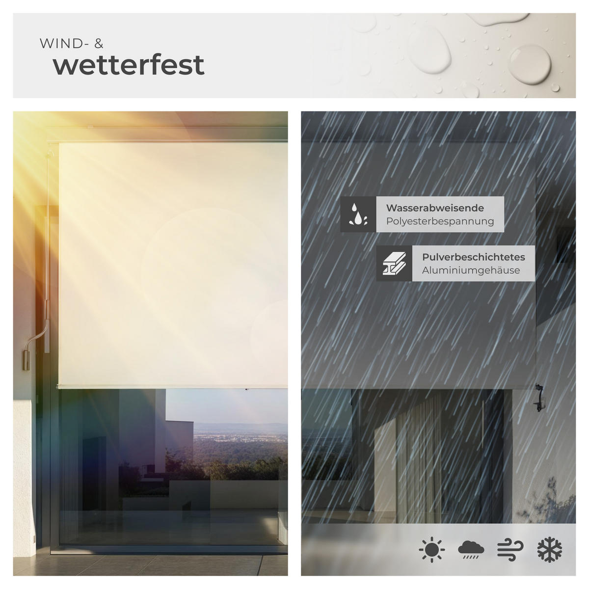 SENKRECHTMARKISE Eloise, inkl. Wandhaltern, beige - Beige, Textil (200/250cm) - tectake