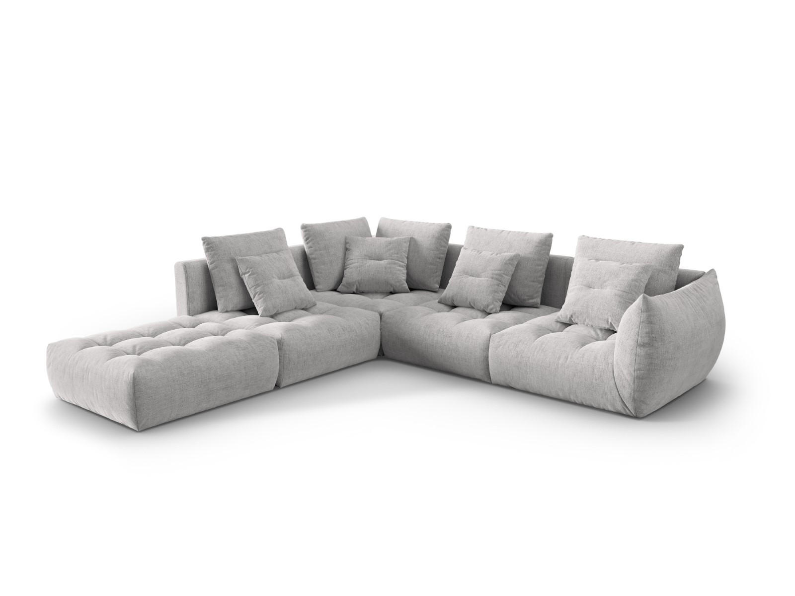 MODULARES-ECKSOFA links Bloom aus strukturiertem Stoff silber 4 Sitzplätze - Silberfarben, Textil (310/316cm) - Micadoni