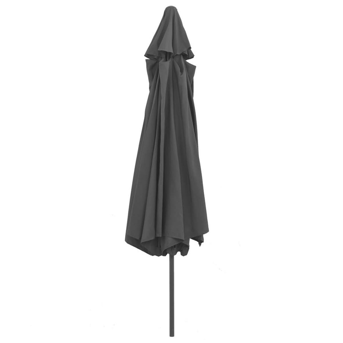 SONNENSCHIRM mit Metall-Mast 390 cm Anthrazit - Anthrazit, Textil (390/390cm) - furnicato