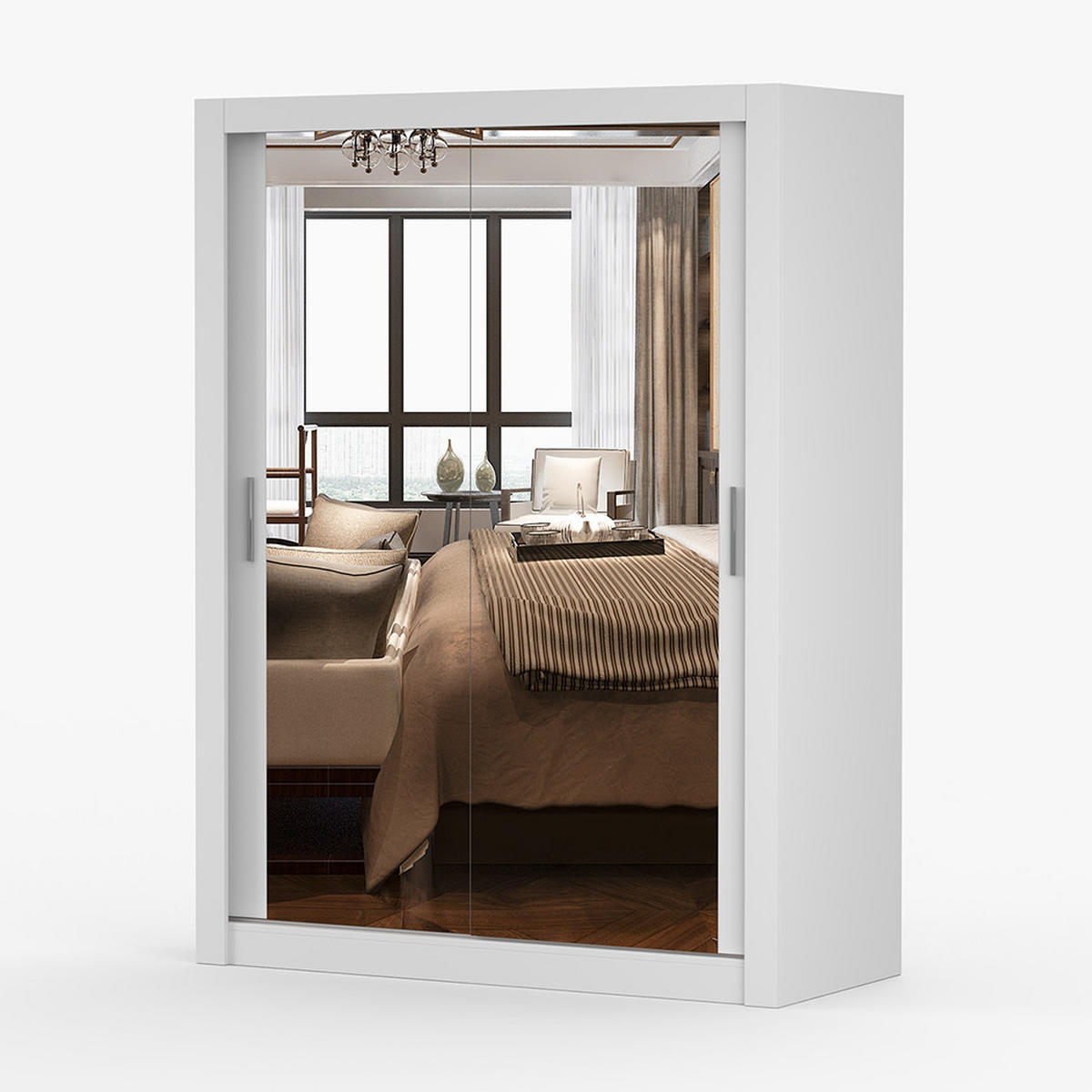 SKŘÍŇ s otočnými dveřmi Milan 150 cm 150/215/64 cm, 2dveřová, bílý - bílá, kompozitní dřevo (150/215/64cm) - imoebel24