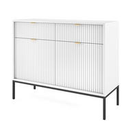 SIDEBOARD 104 cm mit Schubladen Galla, Sideboard, Weiß + Schwarz - Schwarz/Weiß, Holz (104/83/39cm) - Emporius