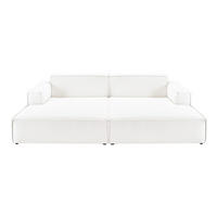 BIG SOFA SAMU Weiß Cord - Schwarz/Weiß, Textil (256/72/168cm) - KAWOLA