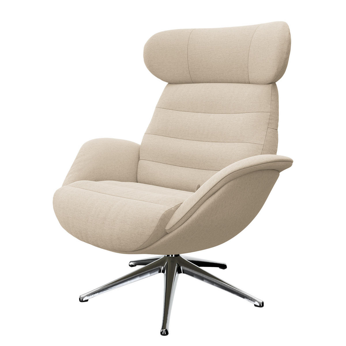 RELAXSESSEL - Beige, Textil/Metall (90/107/90cm) - home24