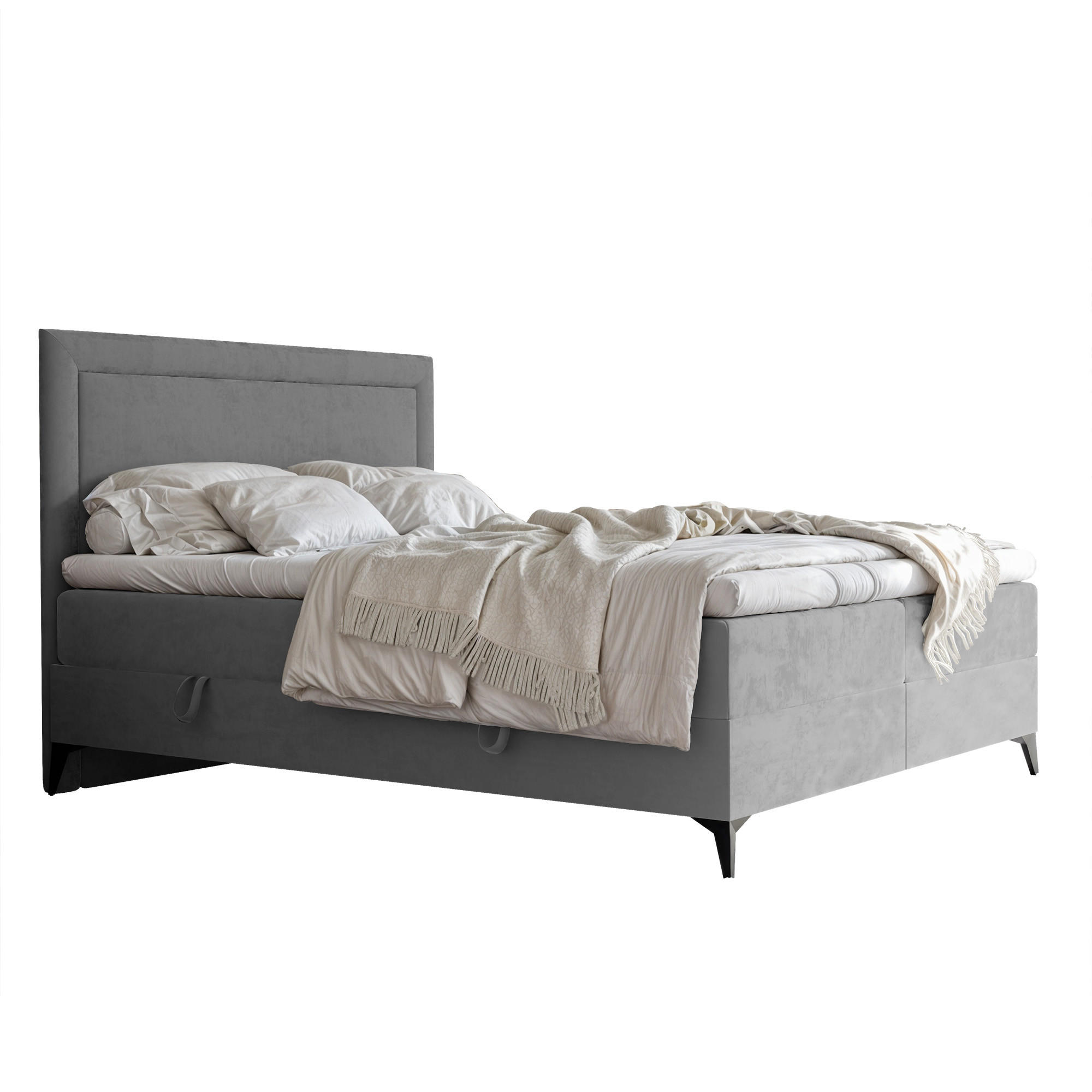 Idohome Boxbett Hellgrau 200x200 cm