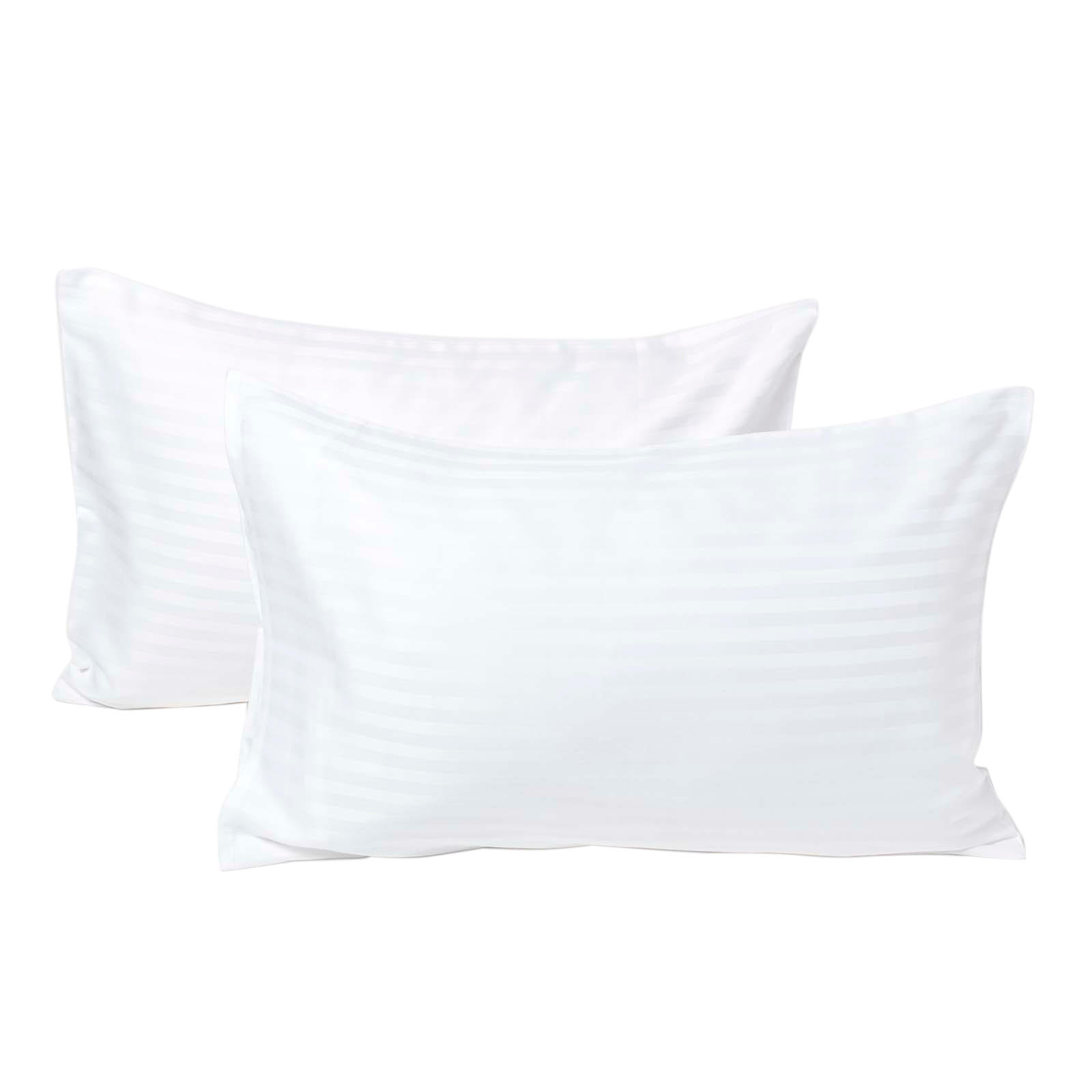 KINDER-KISSENBEZÜGE 2er-Set, Damast-Streifen - Weiß, Textil (40/60cm) - Homescapes
