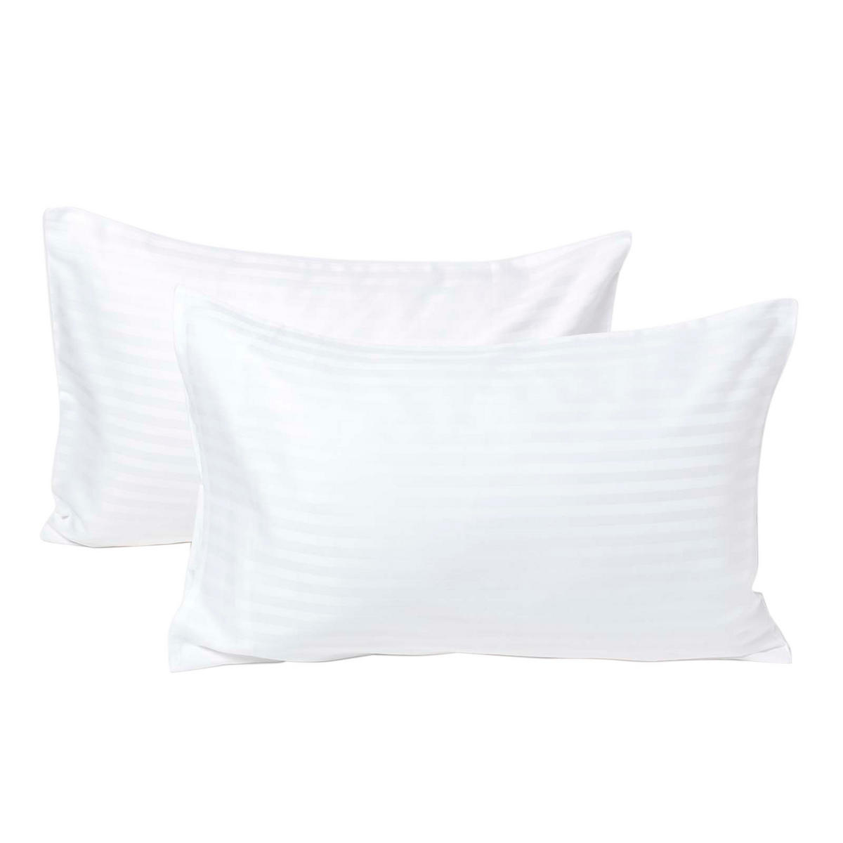 KINDER-KISSENBEZÜGE 2er-Set, Damast-Streifen - Weiß, Textil (40/60cm) - Homescapes