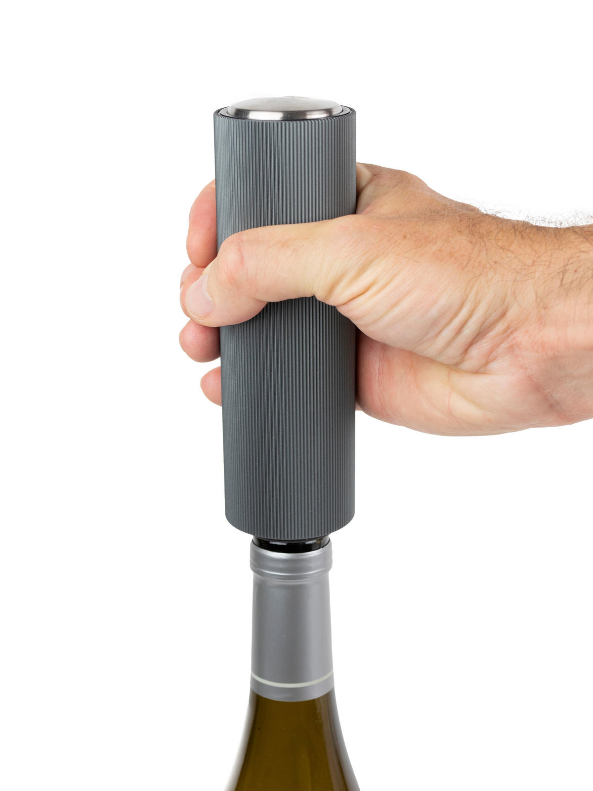 WEINPUMPE Elektrisch Preserve 14cm Aluminium Carbon Finish - Grau, Metall (4.5/14/4.5cm) - PEUGEOT