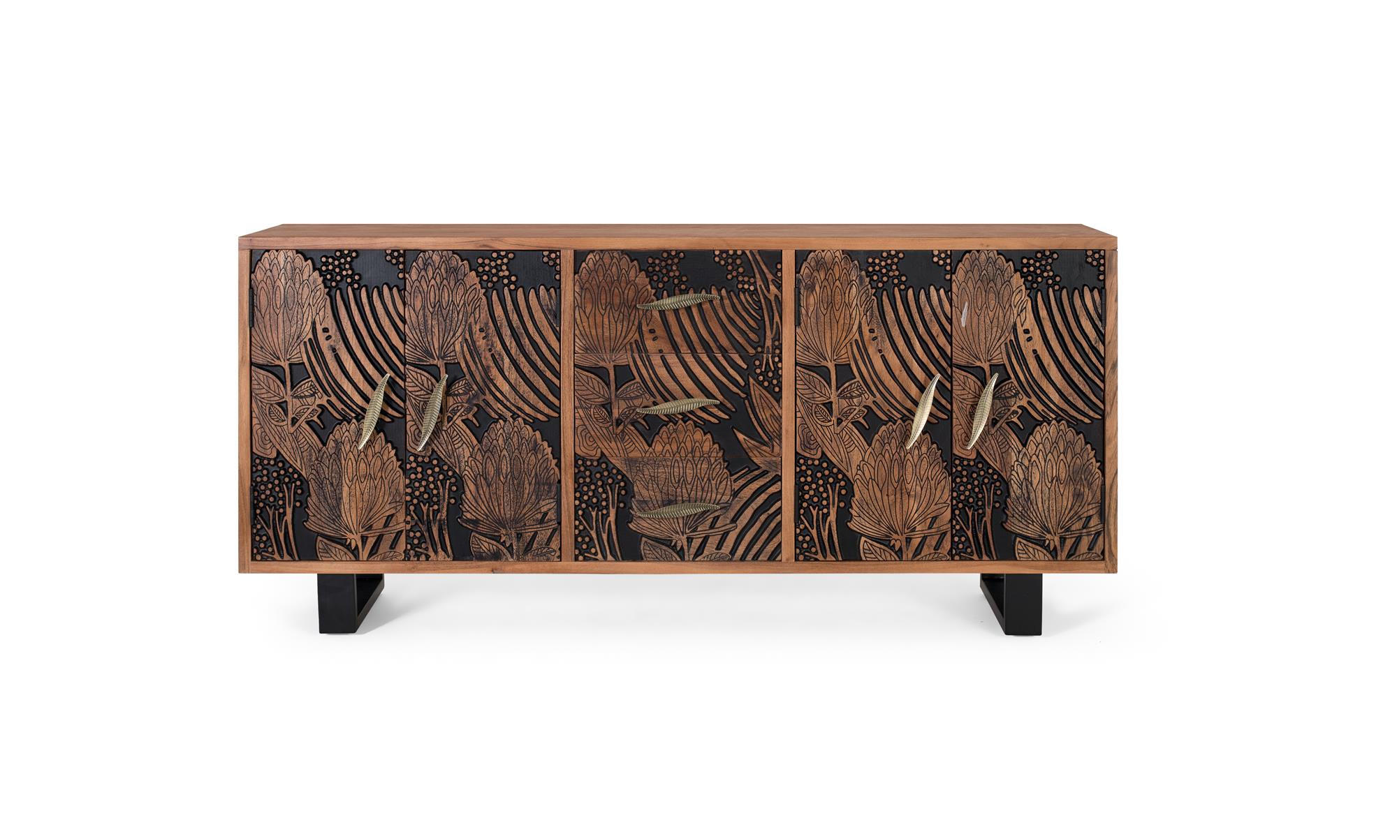 SIDEBOARD aus Akazienholz und Metall - Braun, Holz (45/81/175cm) - Giner y Colomer