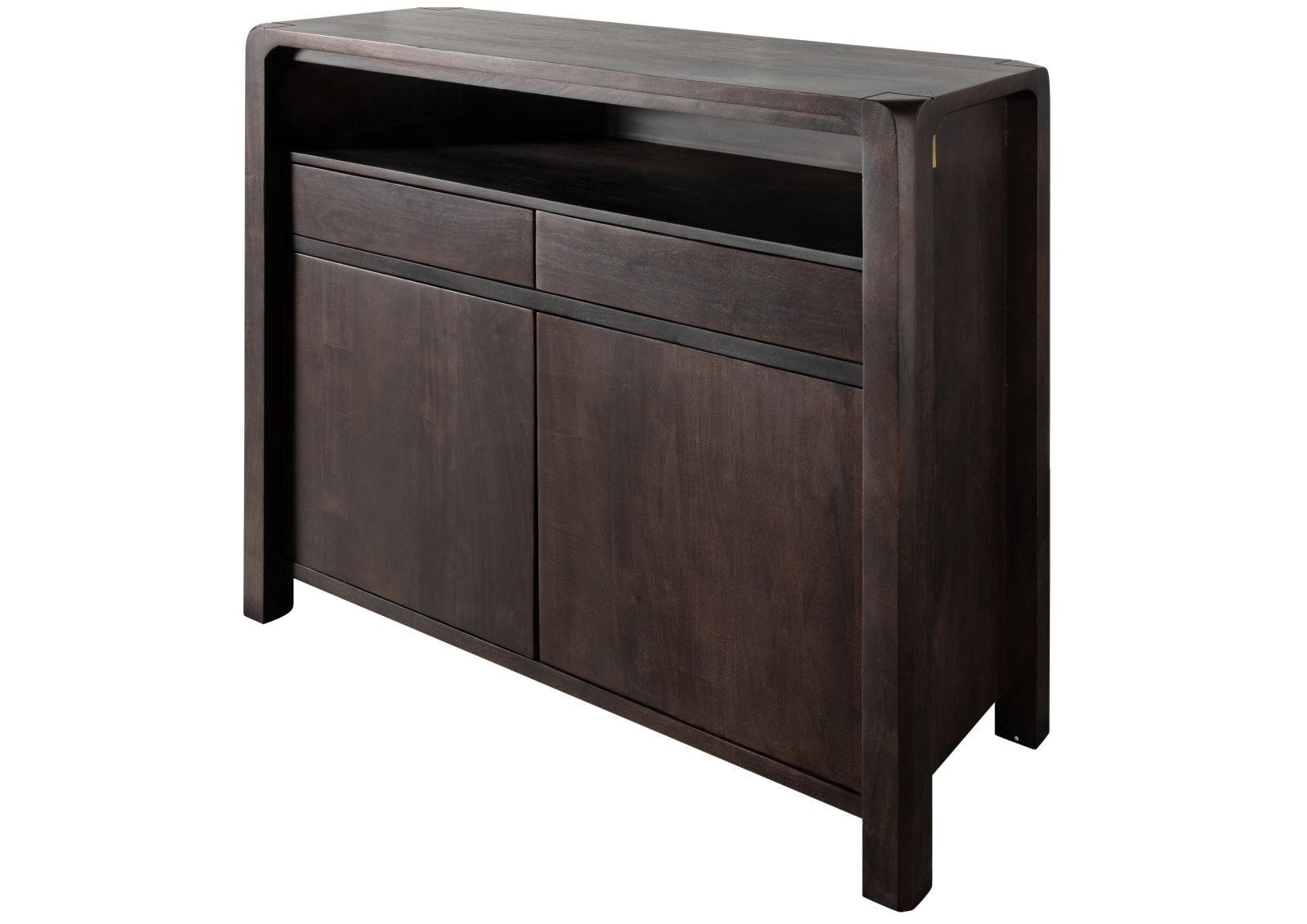SIDEBOARD Akazie 120x45x100 tabak lackiert BUENO #4005 - Dunkelbraun, Holz (120/100/45cm) - Massivmoebel24