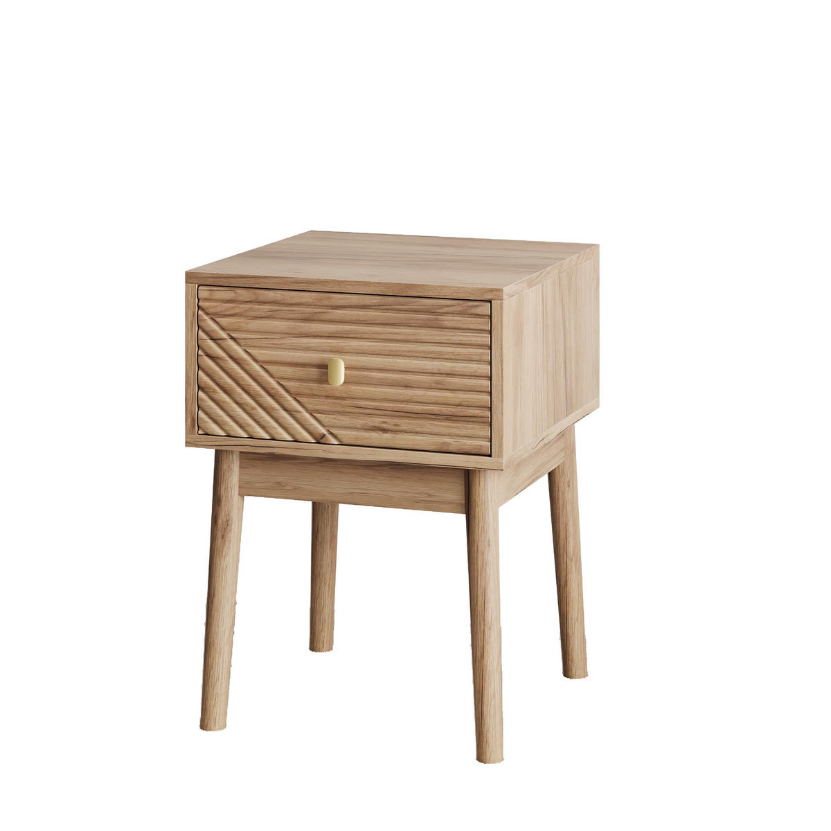 NACHTTISCH-SET (2 Stk.), MDF in Eichenoptik mit 2 Schubladen & Metallgriffen, 40/40/55 cm, Eiche - Eichefarben, Holzwerkstoff (40/55/40cm) - Redom