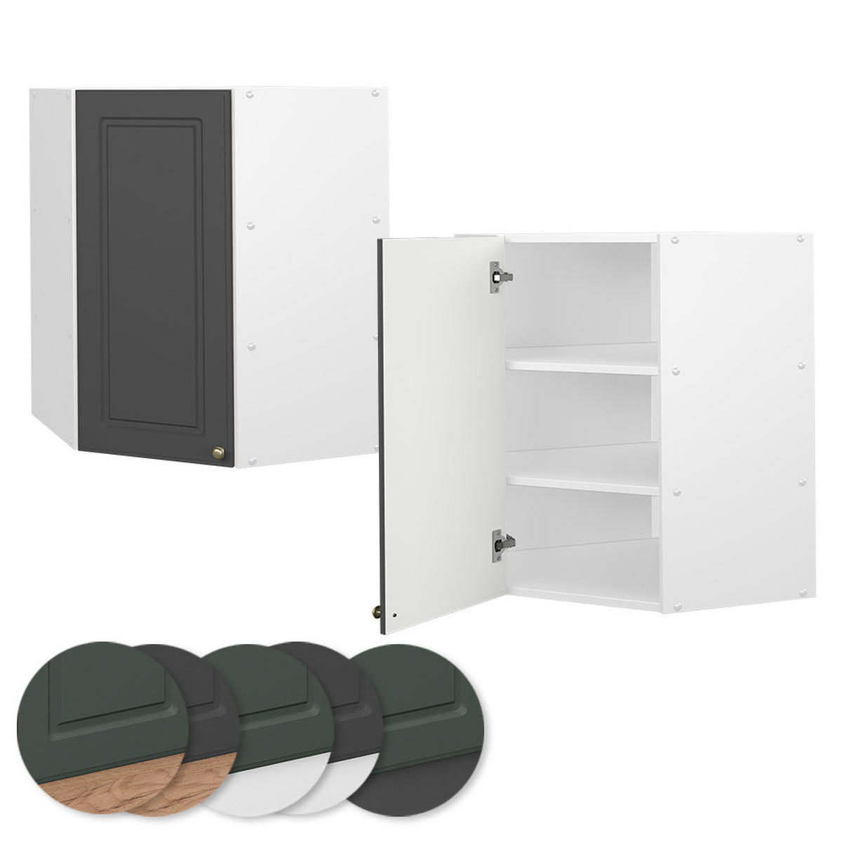 ECKHÄNGESCHRANK Fame-Line Anthrazit-Gold 57 cm - Anthrazit/Weiß, Holzwerkstoff (57/72/34.1cm) - Vicco