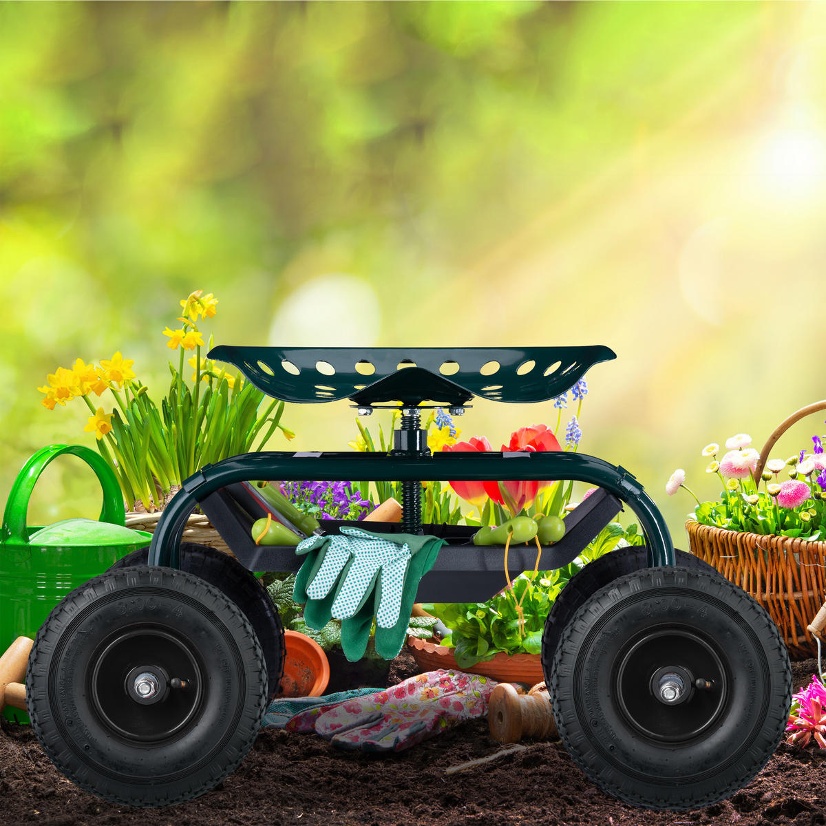 2XSACKKARRENRAD - Anthrazit, Kunststoff/Metall (26/26/8.5cm) - Relaxdays