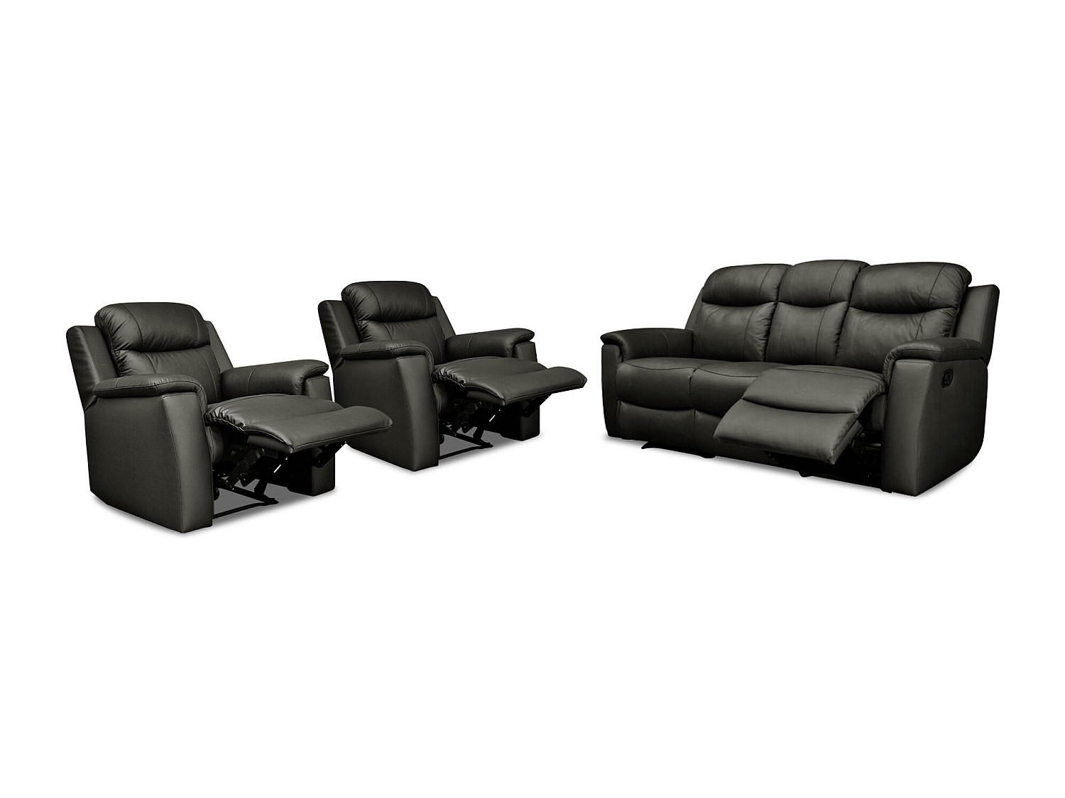 Vente-Unique Couchgarnitur Schwarz 205x100x96 cm