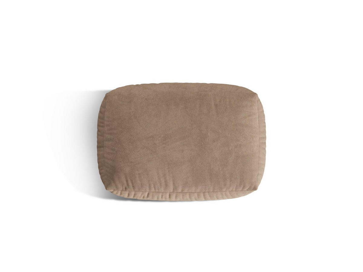 POUF Martina aus Samt dunkelbeige - Mokka, Textil (65/44/95cm) - Micadoni