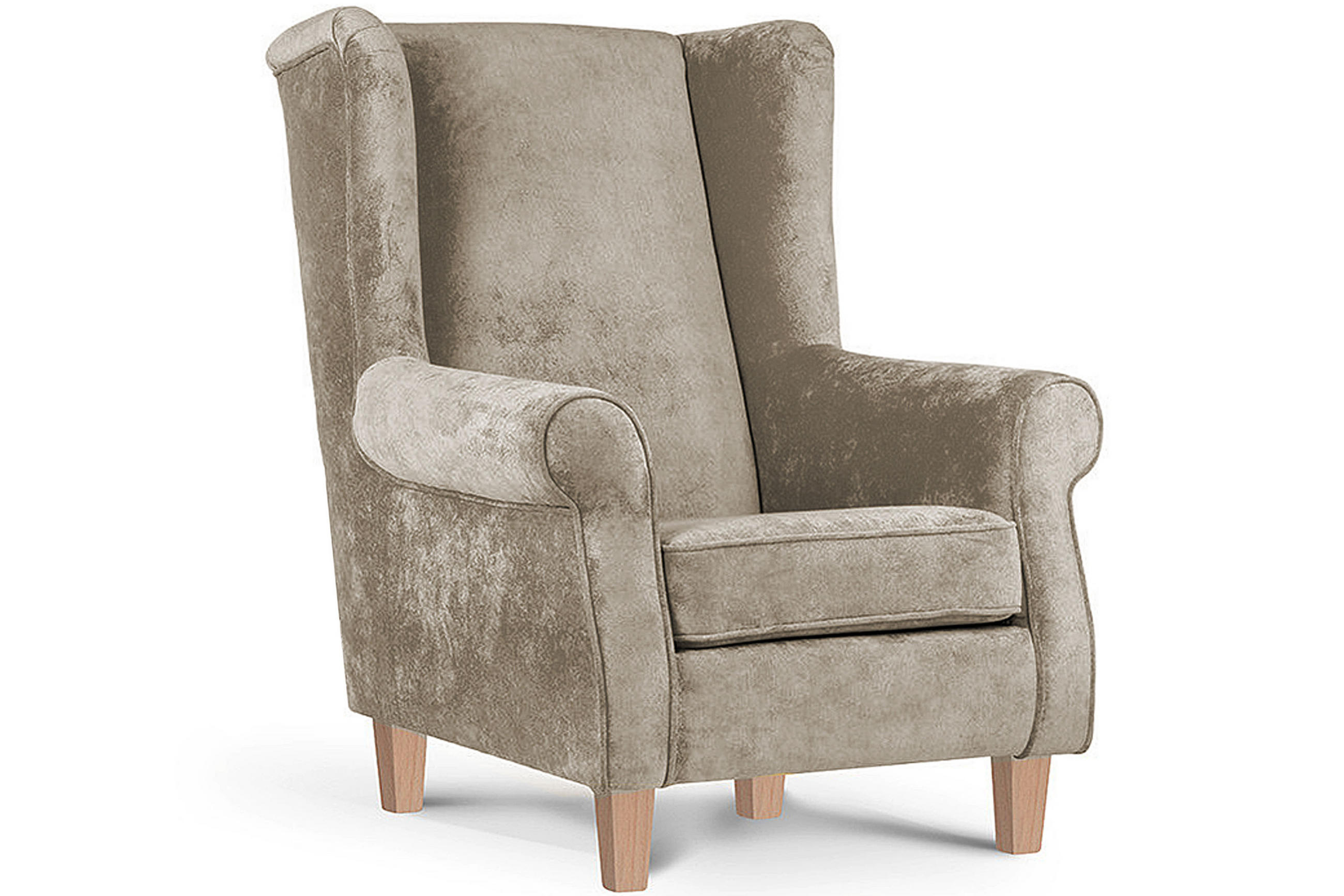 OHRENSESSEL MILES Massivholzbeine, Beige - Beige, Holzwerkstoff/Buchenholz (82/105/97cm) - KONSIMO®