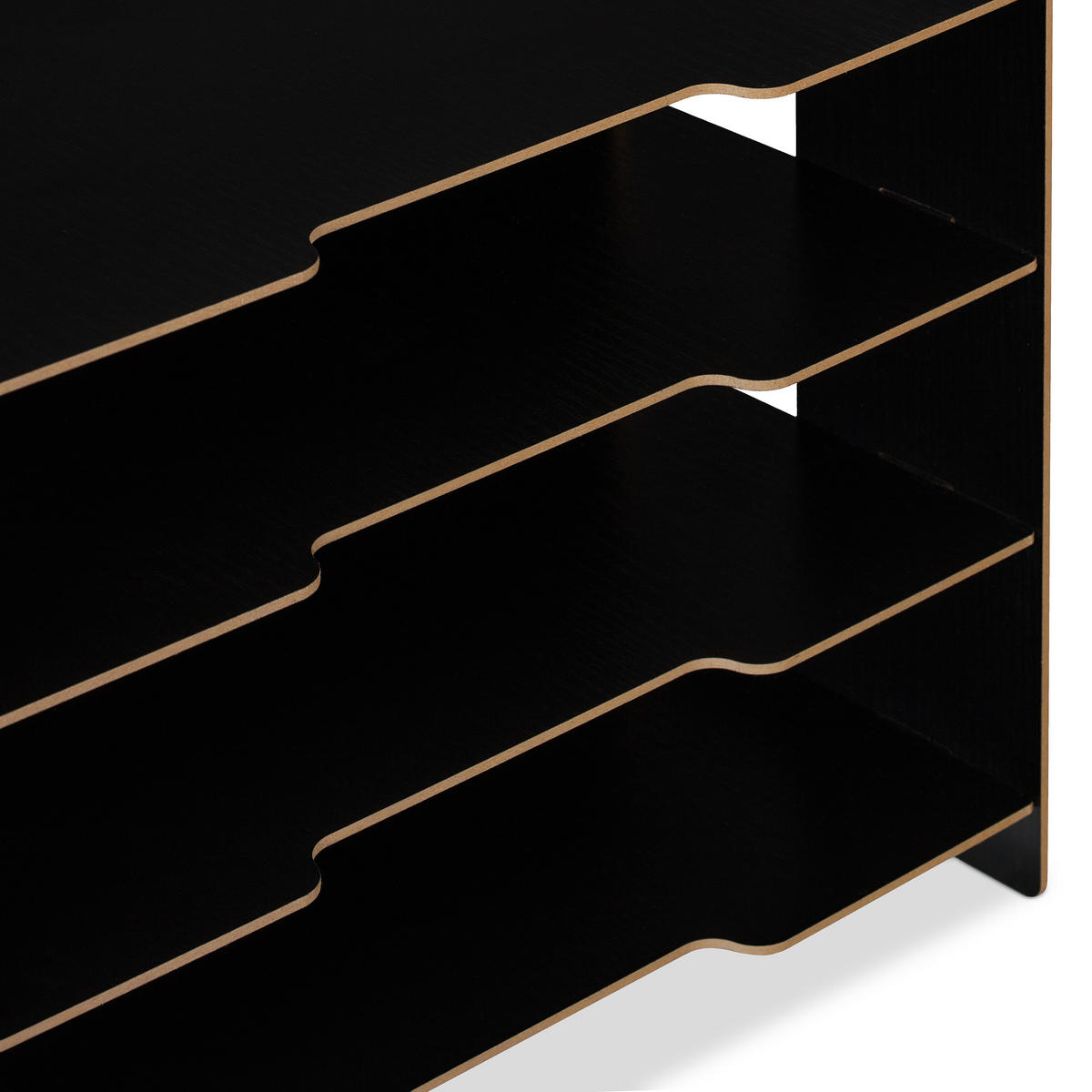 BRIEFABLAGE - Schwarz, Holzwerkstoff (32.5/27/25cm) - Relaxdays