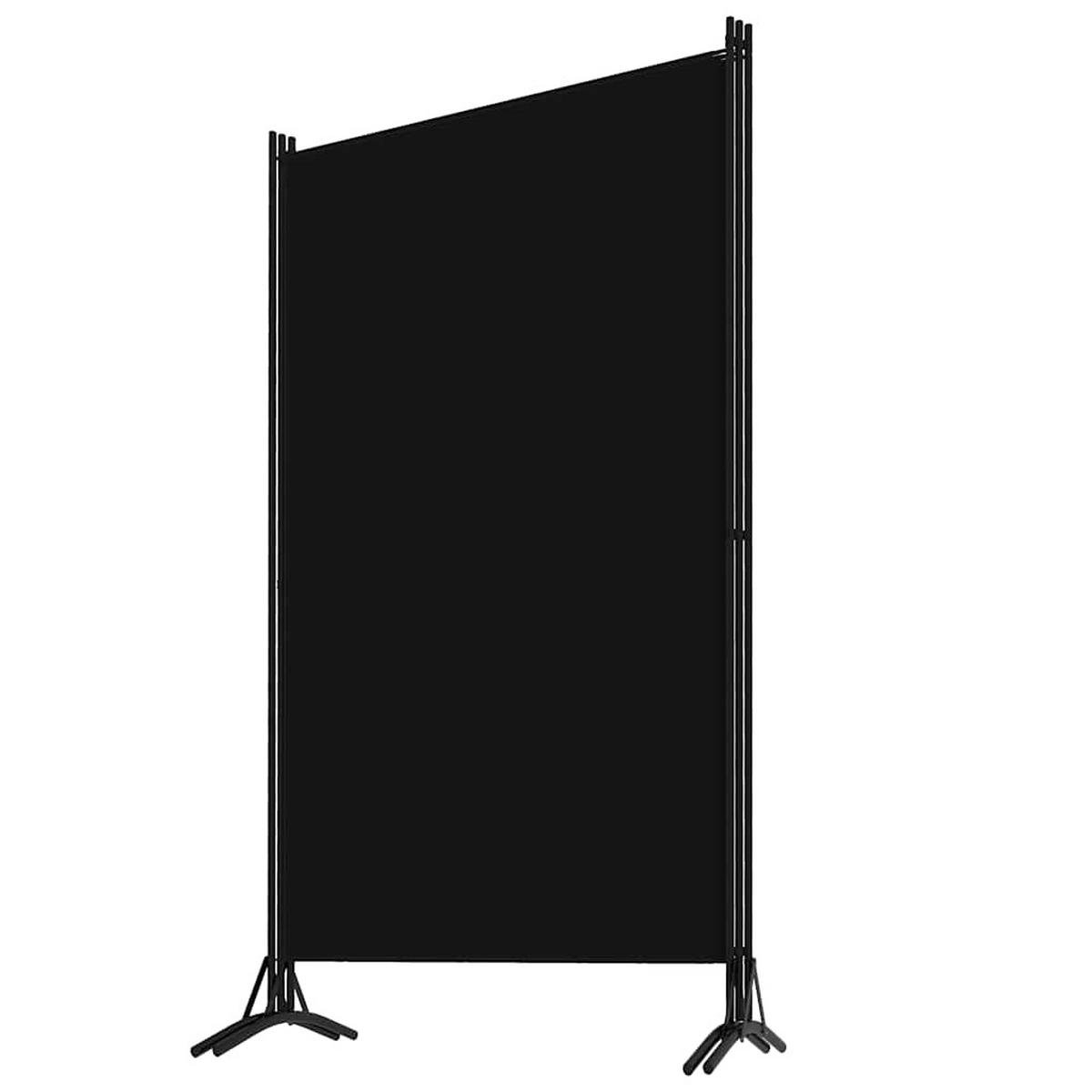 PARAVENT, Klappbar, 3-Teilig, 260/180 cm, aus Stoff, Schwarz - Schwarz, Textil (260/180/1cm) - vidaXL