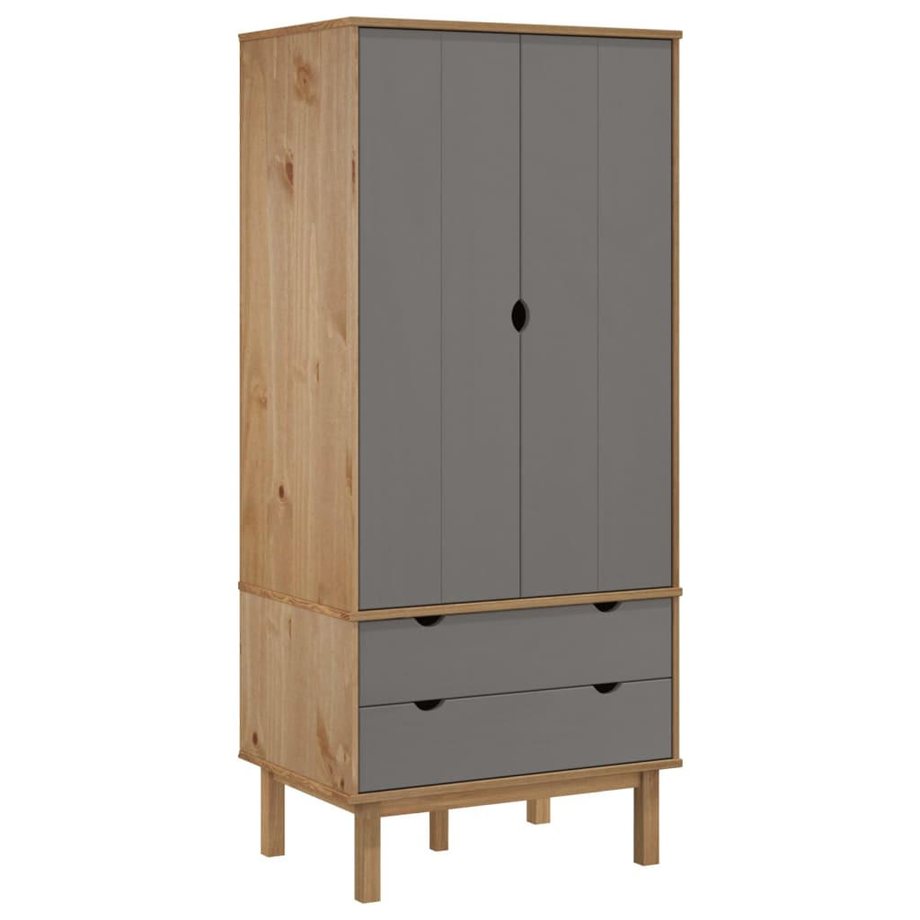 DREHTÜRENSCHRANK Dunlap 76.5/53/172 cm - Grau, Holzwerkstoff (76.5/172/53cm) - Nettlife