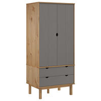 DREHTÜRENSCHRANK Dunlap 76.5/53/172 cm - Grau, Holzwerkstoff (76.5/172/53cm) - Nettlife