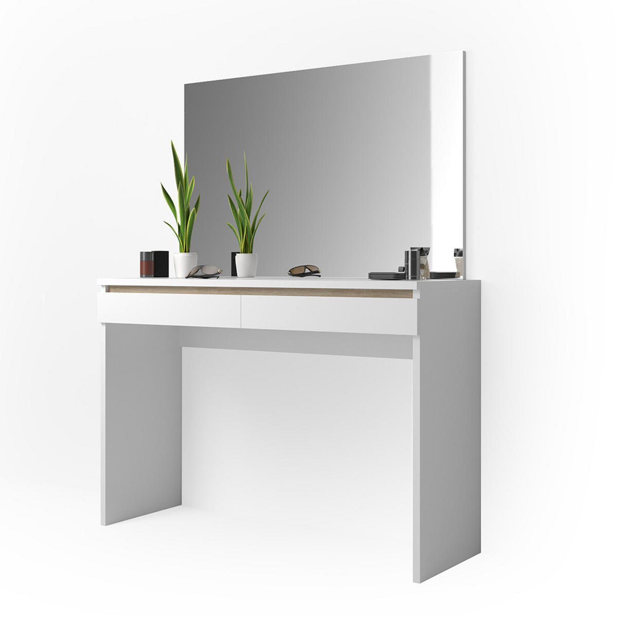 SCHMINKTISCH Emma Weiß 120 cm - Weiß, Holzwerkstoff (120/83/41.8cm) - Vicco