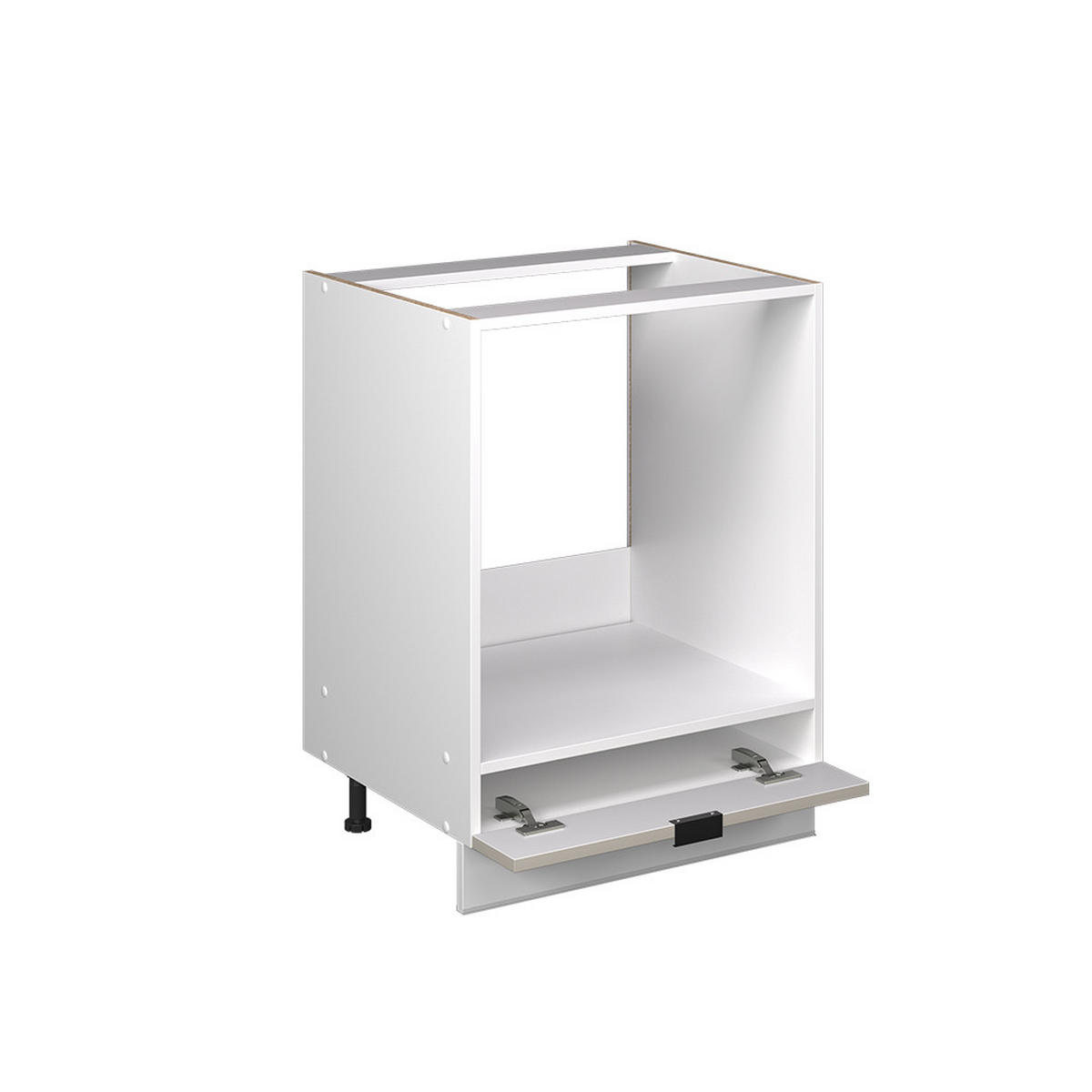 HERDUMBAUSCHRANK Fame-Line GrauBeige 60 cm, AP Marmor - Greige/Weiß, Holzwerkstoff (60/82/60cm) - Vicco
