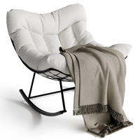 SCHAUKELSTUHL, Outdoor Papasan, mit Metallrahmen, Weiß - Weiß, Textil (71/82.8/89cm) - Kaket