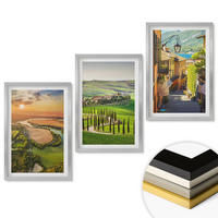 WANDBILDER 3er Set - 40x60 cm Silberner Rahmen - Italienische Landschaften, Flussstraße - Silberfarben, Kunststoff (40/60cm) - ArtPrintCave