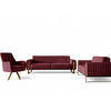 SOFASET Valerie 3-2 Und Drehsessel - Rot, Holzwerkstoff/Textil (228/79/90cm) - Fun Möbel