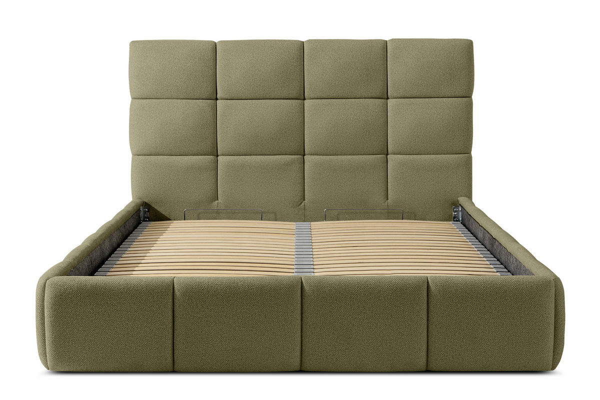 POLSTERBETT ALTOS Bouclé, grün - Grün, Holz/Holzwerkstoff (140/200cm) - KONSIMO®